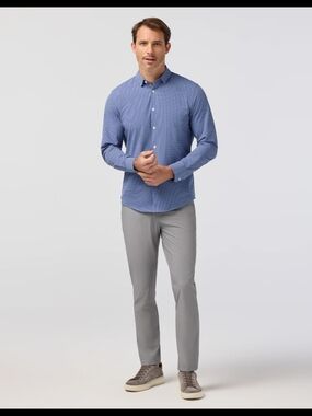 Mizzen+Main Spinnaker Blue Micro-Check Dress Shirt